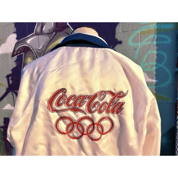 COCA COLA USA Olympics Vintage Bomber Jacket Size Large - Picture 5 of 10